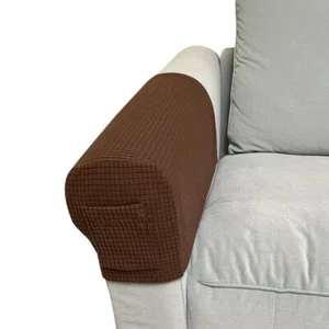 2pcs Sofa Armchair Covers Stretch Chair Arm Protector Armrest Cover+ 1 pocket - Picture 1 of 7