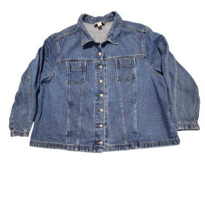 Chaqueta vaquera casual Corner Annex vintage para mujer 3X de mezclilla de peso pesado camionero Foto 1 de 4