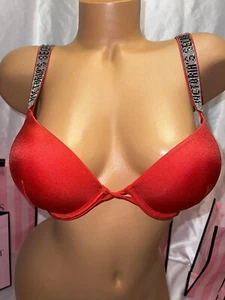 Victorias Secret Bombshell Swim Suit Top 32D Red Cross Back ❤️ - Picture 1 of 2