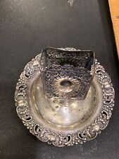 BEAUTIFUL ANTIQUE STERLING SILVER MATCH SAFE AND TRAY MAKER CROWN NOT MONOGRAMME