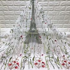YQOINFKS French Tulle Net Lace Embroidered Swiss Voile Lace Fabric Wedding Dress