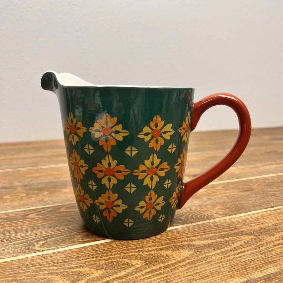 Pioneer Woman Vintage Geo Dot Harvest Green 1 Qt. Measuring Cup Pitcher 4 Cups - Image 1 of 4