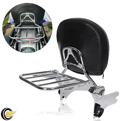 Detachable Backrest Sissy Bar W/ Luggage Rack For Harley Davidson Touring 97-08 - Image 1 of 4