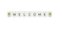 Benvenuto Bunting GIRASOLE BENVENUTO GHIRLANDA Muro Appeso CASCINA Stile
