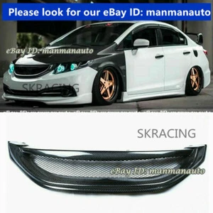 Carbon Fiber Front Bumper Mesh Grill 1X For 2013 2014 2015 9.5 Honda Civic Sedan - Picture 1 of 10