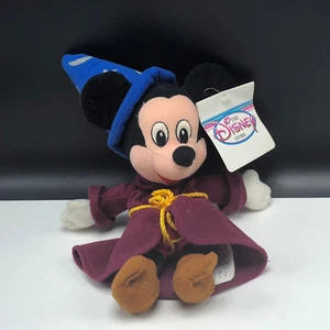 WALT DISNEY STORE PLUSH bean bag stuffed animal tag Mickey Mouse sorcerer wizard - Picture 1 of 3