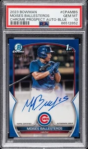 MOISES BALLESTEROS 2023 Bowman Chrome Blue Refractor /150 PSA 10 Auto 10 POP 34 - Picture 1 of 2
