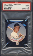 1972 Topps Candy Lids Test Issue Chris Speier PSA 9 San Francisco Giants