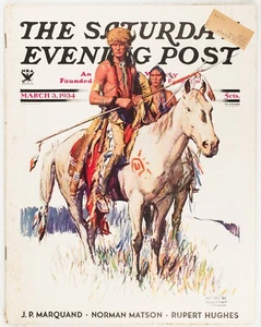 MARCH 3 1934 Indian Scouts SATURDAY EVENING POST COMPLETE MAG 28LgAds XF+ M325 - Picture 1 of 13