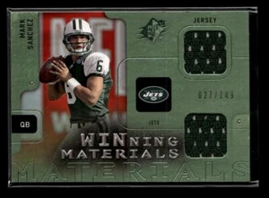 2009 SPx #W-SA Mark Sanchez Winning Materials Jersey Dual Green #/149 - Picture 1 of 2