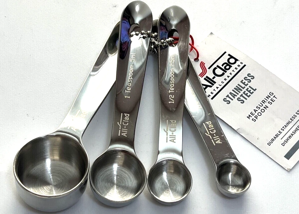 All-Clad 59918 Stainless Steel Measuring Spoons Set 4 Piece Dishwasher Safe
