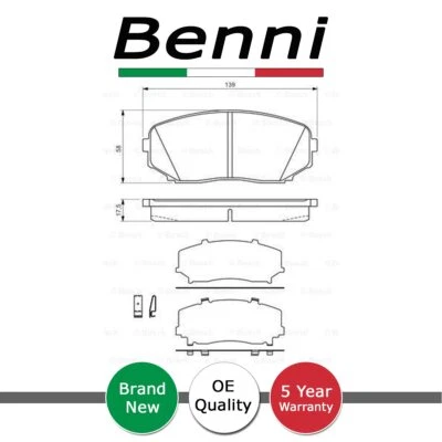 Brake Pads Set Front Benni Fits Mitsubishi L 200 2014-2024 Mazda CX-7 2007-2013 - Image 1 of 4