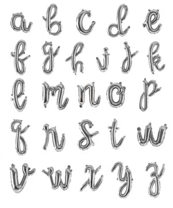 18 inch Silver Script Foil Letter Balloons Number Balloon Bride To Be Groom Prom - Picture 1 of 1