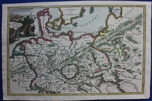 EUROPA, 'GERMANIA ANTIQUA', mapa antiguo de 'Atlas Geographus', Cluver, 1711 - Imagen 1 de 5