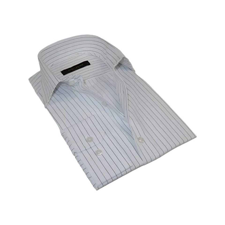 Men's Shirt ENZO PARK Turkey Soft Cotton Wrinkle Resistant Enzo5 Black Stripe - Image 1 of 4