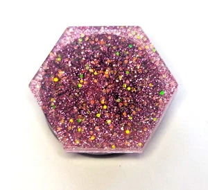 Empuñadura para teléfono Pink Glitter - Hecha a mano con resina - Empuñadura adhesiva - Imagen 1 de 2