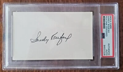 SANDY KOUFAX signed/autographed 3x5 card PSA certified/encapsulated Dodgers - Image 1 of 4