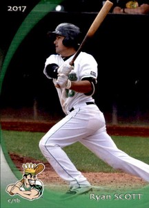 2017 Clinton LumberKings Update Grandstand 9 Ryan Scott Chico California CA Card