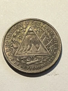 1887-H Nicaragua 20 Centavos/Silver VF #12843 - Picture 1 of 2