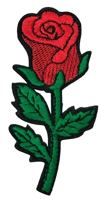 Patch Sew On Iron On Embroidered Clothing Hats Jackets Coat  ROSE FLOWER A134 - Image 1 of 3
