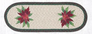 Geflochtene Jute Hand Schablonen Oval Tischläufer. Erdteppiche. POINSETTA. 13" X 36" - Bild 1 von 1