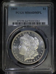 1885 P Morgan Silver Dollar PCGS MS64DMPL Deep Mirror Prooflike - Picture 1 of 2