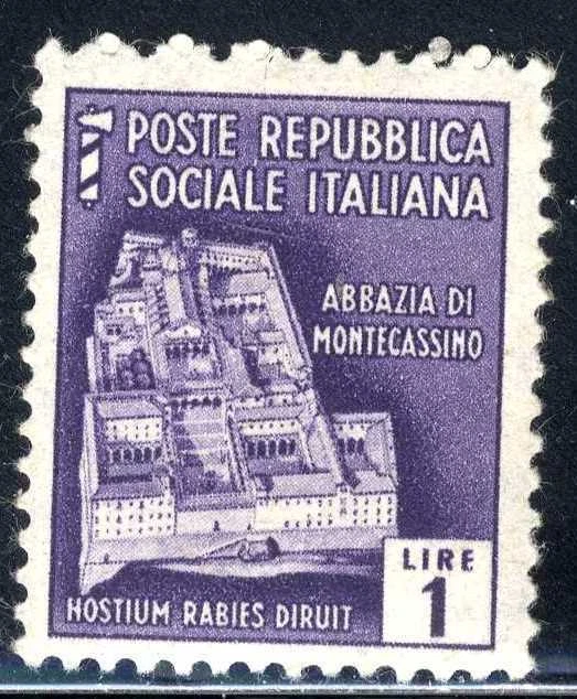 1944 Italy Socialist Monte Cassino Abbey  SC # 29 - Image 1 of 1