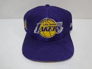 NBA Los Angeles Lakers LOGO Snapback Hat New Era 59FIFTY NWOT Suede Bill Jersey - Picture 1 of 6