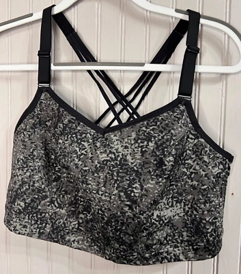 Cacique 女式 BRALETTE 18 20 黑色灰色绑带后巷 Bryant 无钢丝新品 — 第 1/4 张图片