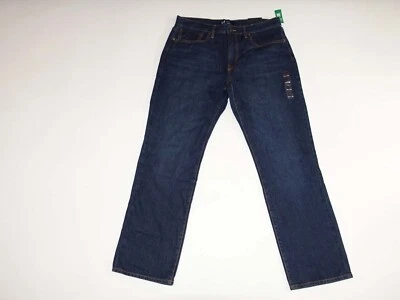 Gap Mens Straight Leg Mid Rise Jeans Size 34 x 30 NWT Dark Blue Wash 100% Cotton - Image 1 of 4
