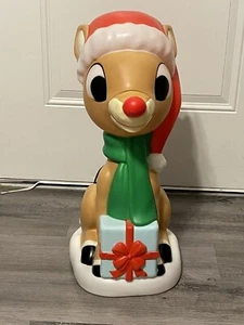 Christmas Rudolph the Red Nosed Reindeer 24" Lighted Blow Mold Yard Decor Gemmy - Picture 1 of 5