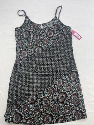 Xhilaration Negro Floral Playa/Natación Cubre con Correas Ajustables! Talla Mediana Nueva Foto 1 de 4