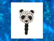 PANDA BEAR CRYSTAL Earphone Jack Dust Plug Cover Stop Cell phone Iphone Android