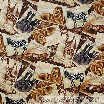 Edredón de tela BonEful de algodón cebra negra jirafa león tigre elefante África CHAPADO Foto 1 de 4