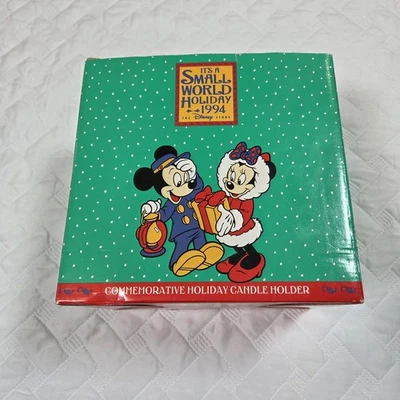 Vintage Disney 1994 Goofy Santa Its a Small World Holiday Candle Holder w Box 7" - Image 1 of 4