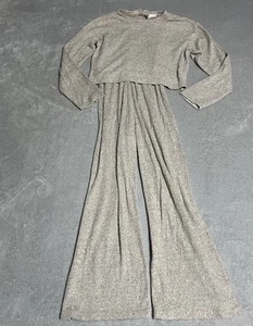 Zara Kids Jumpsuit Girls 10 Beige Oatmeal Long Sleeve Ribbed Soft Cozy - Picture 1 of 6