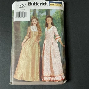 Vestido y bufanda Butterick Making History Pattern 6867 Misses talla 12-16 UN FF - Imagen 1 de 5