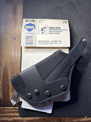 Uncle Mike's 9820-2 High Ride Dual Retention Duty Holster LH Size 20 Beretta 92 - Image 1 of 4