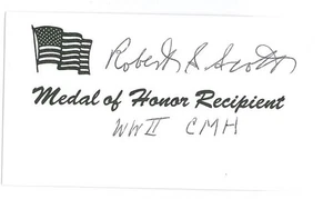 Robert Scott signierte Visitenkarte Ehrenmedaille - WWII O&E - Bild 1 von 1