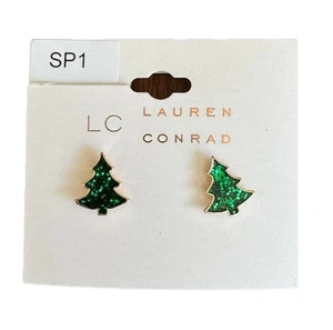 Nuevos pendientes brillantes de vidrieras de vacaciones árbol de Navidad LC Lauren Conrad - Imagen 1 de 1