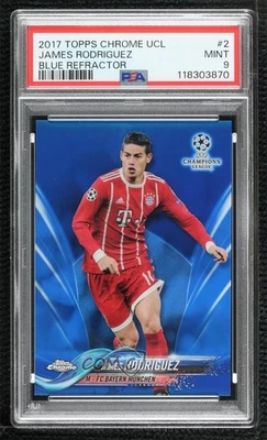 2017-18 Topps Chrome UCL Blue Refractor /150 James Rodriguez #2 PSA 9 MINT - Image 1 of 2