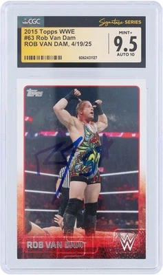 Rob Van Dam WWE Autographed 2015 Topps #63 CGC Fanatics Witnessed 9.5/10 Card - Image 1 of 2