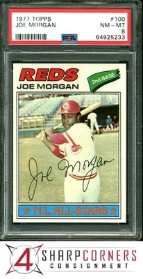 1977 TOPPS #100 JOE MORGAN REDS HOF PSA 8 - Image 1 of 3