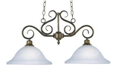 Maxim Lighting Pacific Steel & Marble 2-Light Pendant 2651MRKB Kentucky Bronze - Image 1 of 4