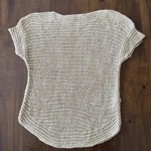 Lauren Ralph Lauren Black Label Gold Kurzarm 100% Leinen Strick Pullover PXS - Bild 1 von 14