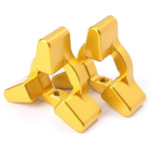 Front Anodized Fork Preload Adjusters Motorcycle Universal Fit 14mm Caliber Gold - Picture 1 of 2
