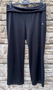 Ladies Adidas Black High Waist Wide Leg Stretch Activewear Trousers UK 16 - Picture 1 of 9