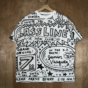 DJ HONEY DIJON HFD x KEITH HARING BASSLINE AOP ALL OVER PRINT ART TEE SHIRT GR. M - Bild 1 von 8