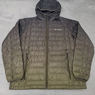 Columbia Jacket Mens Large Green Voodoo Falls 590 TurboDown Hooded Puffer - Image 1 of 4