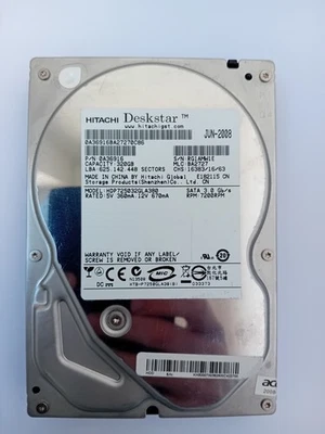 Hitachi DeskStar 320GB 3.5" SATA 3G 7.2K HDD HDP725032GLA380 - Image 1 of 3
